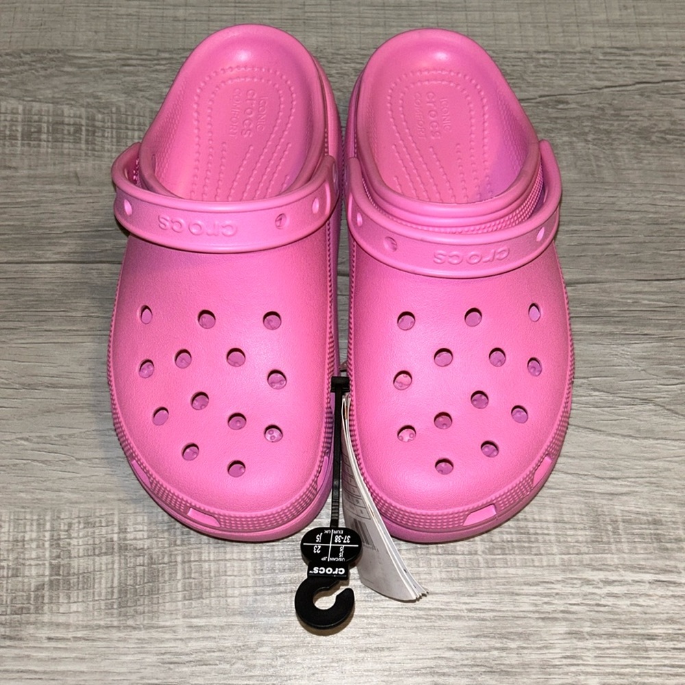 Pink Platform Crocs